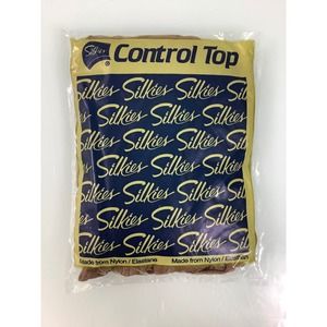 Vintage Silkies Control Top Hose with support legs Beige Size Large NEW
